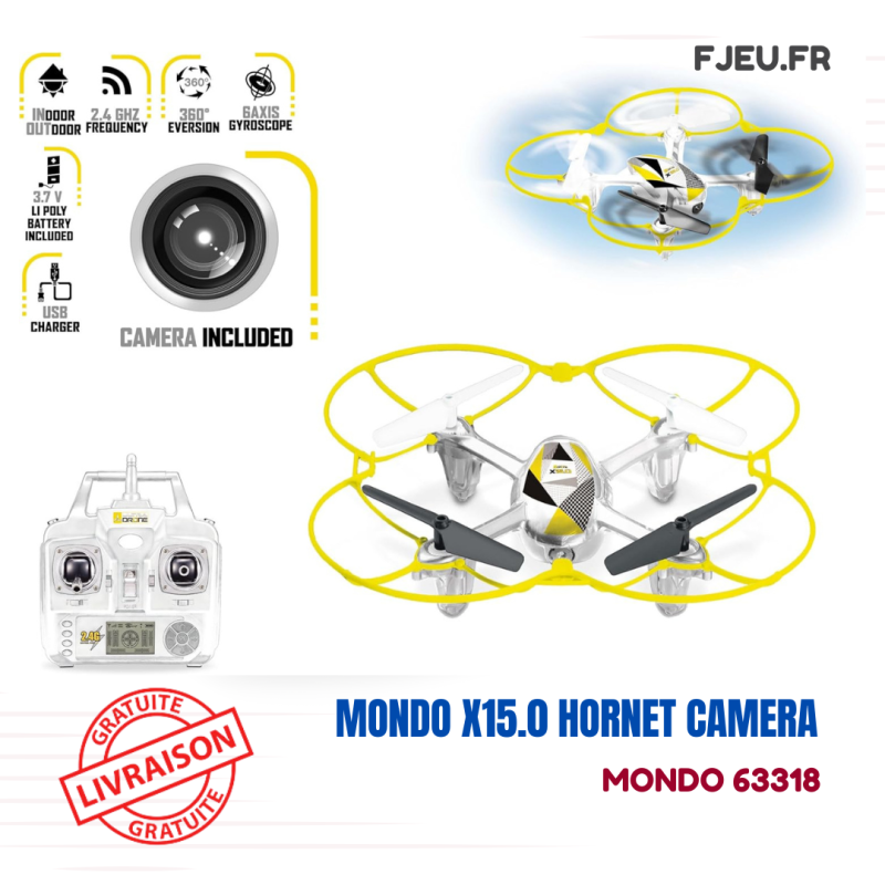 MONDO Ultra Drone R/C X15.0 Hornet Caméra