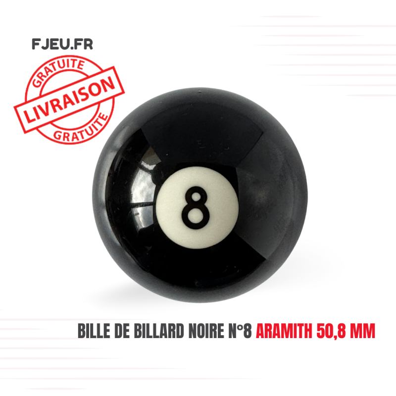 Bille de billard Noire N°8 Aramith 50,8 mm