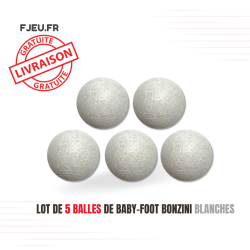 Lot de 5 balles de Baby-Foot BONZINI Blanches