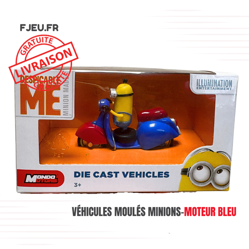 Véhicules moulés Minions-moteur bleu