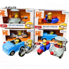 Véhicules moulés Minions -voiture bleue et moteur gris