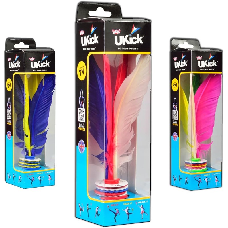 Wicked UKICK – Kicke-le, Hacke-le, Frappe-le ! Jouet Sportif de Pied / Volant Jianzi