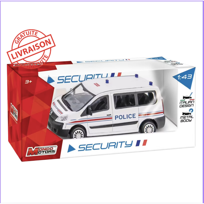 Camionnette de sécurité MONDO - Lot de 4 véhicules jouets