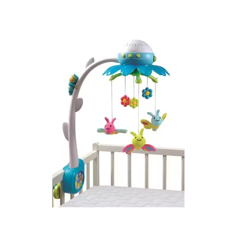 Mobile musical bébé Cotoons – Fleur bleue, apaisant et décoratif