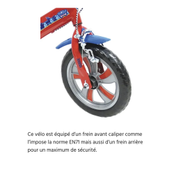 Vélo Pat'Patrouille MONDO 12" Garçon - Rouge Bleu Chase Marcus