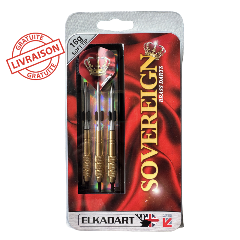 Fléchettes soft tip 16g Elkadart Sovereign en laiton (x3)