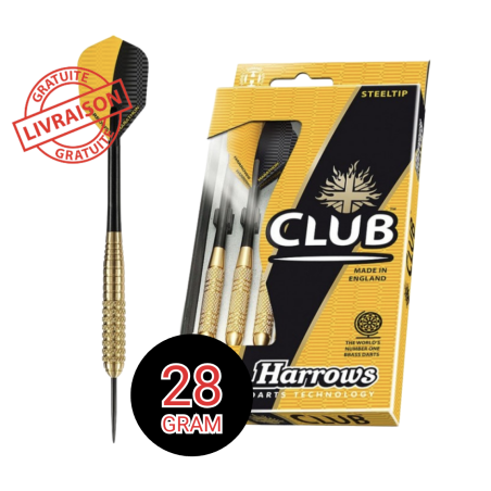 Fléchettes Harrows Club 28g acier – Stabilité & précision