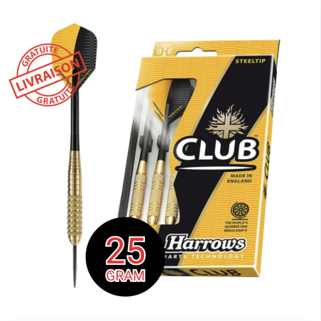 Fléchettes Harrows Club 25g acier – puissance & contrôle