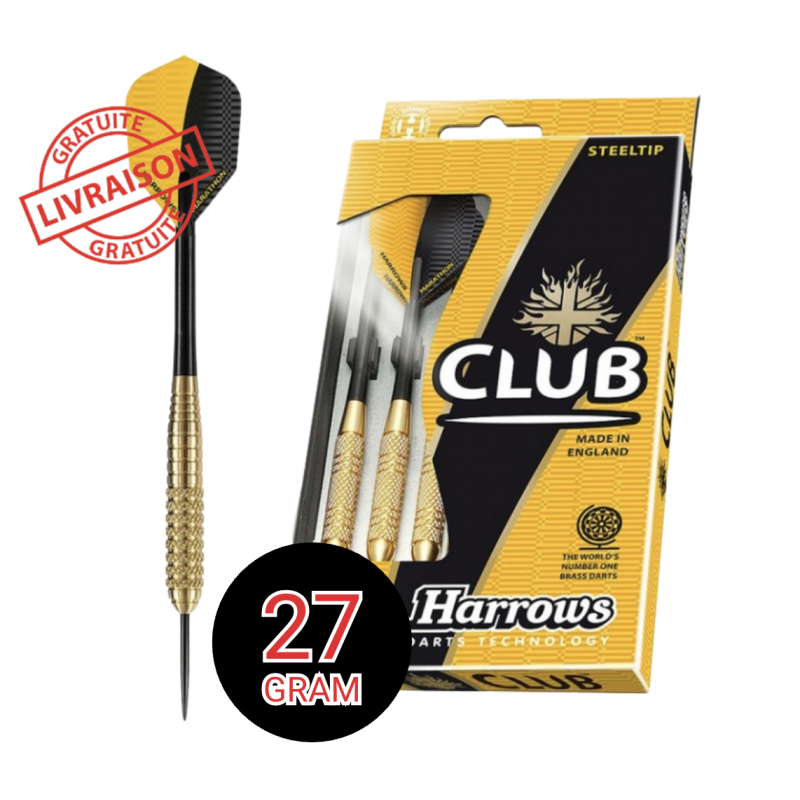Fléchettes Harrows Club 27g acier – stabilité et précision