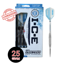 Fléchettes Harrows I.C.E Black acier 25g – Pro grip & précision