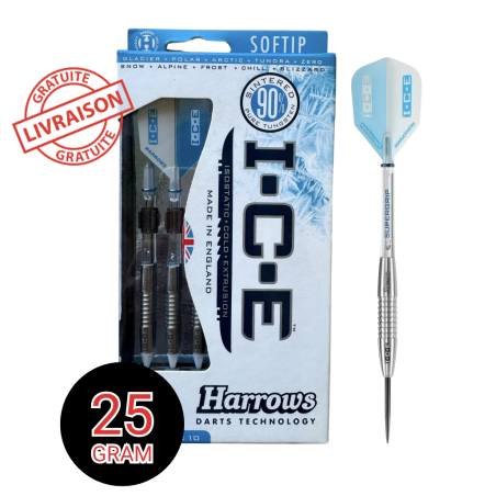 Fléchettes Harrows I.C.E Black acier 25g – Pro grip & précision