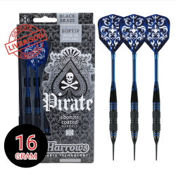 Jeu de 3 fléchettes Harrows Pirate nylon bleu 16 grammes - Soft Tip