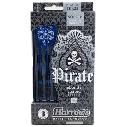 Jeu de 3 fléchettes Harrows Pirate nylon bleu 16 grammes - Soft Tip