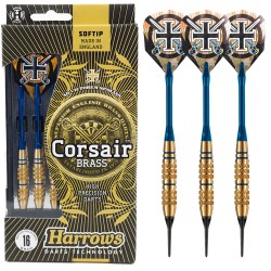 Jeu de 3 Fléchettes Harrows Corsair 18g - Pointe Nylon Bleue