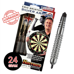 Fléchettes Harrows Silver Arrows acier 24g – Précision et contrôle