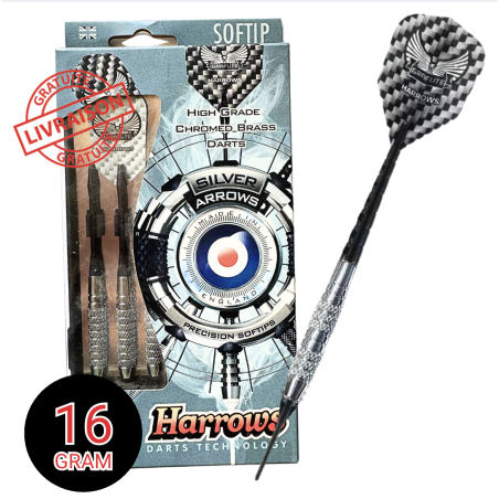 Fléchettes Harrows Silver Arrows Softip – 3x16g en laiton