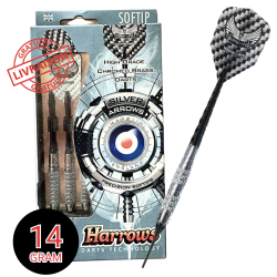 Fléchettes de précision Harrows Silver Arrow 14g Softip – Débutant