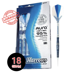 Fléchettes Harrows Aura 18g - Tungstène 95% - Nylon
